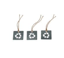 Zinketikett 4x4cm 'Recyceln' Bundle 10 Stück