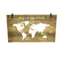 Wandbild aus Holz 140x4,5x80cm Weiß gewaschen