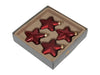 w/b. 4 glass stars combi dark red 80 mm