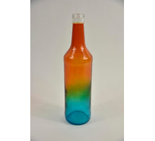 Glasflasche mehrfarbig D7 H29cm