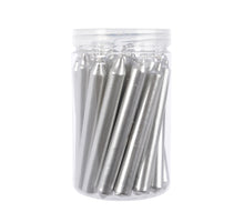 22er-Pack Weihnachtsbaumkerzen, Dinnerkerzen, metallic silber, Ø 1,3 cm, H 10,5 cm