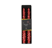 Set/2 Dinerkaars paraffine kerstrood D2,1 H25cm