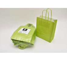 Tragetasche Lime kraft 18+8x22cm a 50 Stück gedrehter Griff
