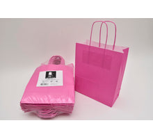 Tragetasche fuchsia kraft 18+8x22cm a 50 Stück gedrehter Griff