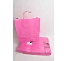 Tragetasche Fuchsia kraft 35+14x40cm a 50 Stück gedreht handv.