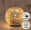 BAL  CRACKLE GLAS OPLAADBAAR 15LED CLASSIC 12CM INCLUSIEF USB KABEL