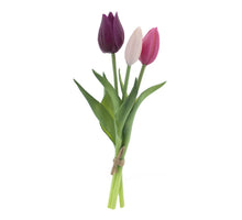 Real Touch Holland Tulip bundle Sally x3 aubergine/mauve/pink 25cm