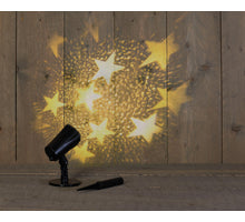 LED AUSSENPROJEKTOR STAR WARMWEISS SOCKEL UND STECKER / 8/16H TIMER IP44 / 5M NETZKABEL