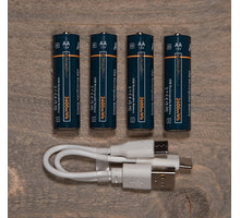 4PACK AA WIEDERAUFLADBARE BATTERIEN 2600MWH / INKL. USB-LADEKABEL
