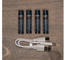 4PACK AAA WIEDERAUFLADBARE BATTERIEN 750MWH / INKL. USB-LADEKABEL
