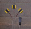B.O. STER GLAS ANTRACIET 19CM AAN 1M TOUW / 15LED WARM WIT 2XAA
