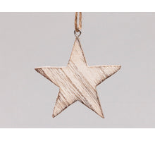 pbh. 6 wooden stars/hanging natural 6 cm