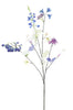 Mixed flower spray mixed blue 119cm
