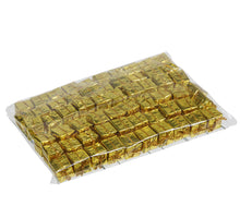 pb. 60 Geschenkboxen Folie auf Plektrum hellgold 25x25mm