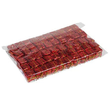 pb. 60 giftboxes foil on pick red 25x25mm