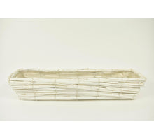 Korb Rechteck Schilf schmal weiß 41.5x9.5x8cm