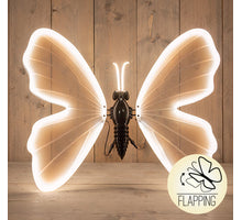 VLINDER LED WARM WIT 80CM BEWEGENDE VLEUGELS 5MTR AANLOOPSNOER - IP44 TRANSFORMER - COLOURBOX