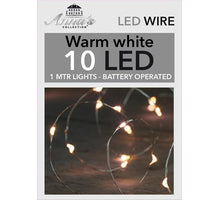 LED INDOOR ZILVERDRAAD 40L/2M LED WARM WIT - WERKT OP 2XAA