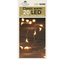 LED INDOOR KUPFERDRAHT 100L/5M LED CLASSIC - FUNKTIONIERT AUF 3XAA