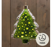 BALLON BOOM LED GLAS OP BATTERIJ 12.5X7X16CM GROEN