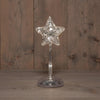 LED-Tischleuchte auf Fuß, Glas, batteriebetrieben, mit Timer, H23,5 cm, silber