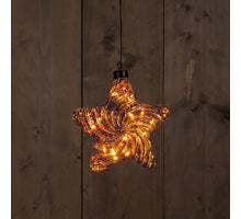 B.O. GLASSTERN ANTIK GOLD 15CM /10LED KLASSISCH WARM - 2XAAA