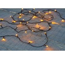 BOT LED-Lichterkette 50L/3,75M CLASSIC mit Timer 6/18h - 50cm Zuleitung schwarz 3xAA/IP44