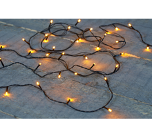 BOT LED-Lichterkette 200L/15M CLASSIC mit Timer 6/18h - 50cm Zuleitung schwarz 4xAA/IP44