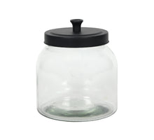 Voorraadpot glas metalen deksel zwart 2200ml