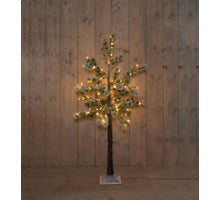 TANNENBAUM MIT SCHNEE 80 LED CLASSIC WARM IP44 TRAFO 150 CM BRAUN