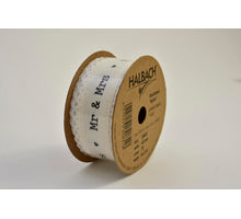 Band mit Spitzenbesatz Mr & Mrs 40 mm creme