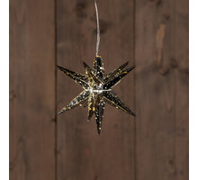 B.O.T. SILVER 3D STAR 12CM / 1LED WARM WHITE / 1,5M TRANSPART