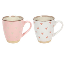 Kaffeetasse Herzen rosa/weiß 220ml 2-fach sortiert