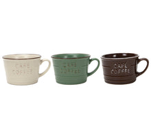 Tasse „Café Coffee“ Ø10x6,2cm 260ml 3-fach sortiert