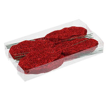Dekoration Blätter am Stiel 36 Stück 6x14cm rot