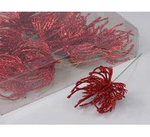 Spider op steker met glitter 12 stuks 8 cm rood