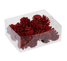 PET 8 glitter flowers/wire red Ø 10cm