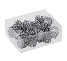 PET 8 glitter flowers/wire silver Ø 10cm
