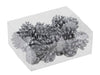 PET 8 glitter flowers/wire silver Ø 10cm