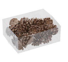 PET 8 glitter flowers/wire champagne Ø 10cm