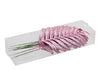 PET 8 glitzernde Palmenblätter/Drahtrose blush 16 cm