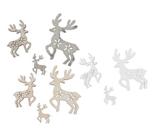 cb. 15 Holzhirsche/lose 3ass natur/grau/weiß 3/5/7cm