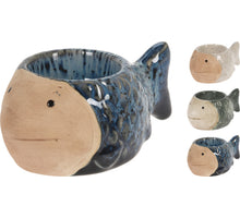 TEELICHTHALTER FISCH PORZELLAN 12,5X8X5,5CM 3FACH SORTIERT