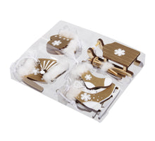 w/b. 6 Holzdekore sortiert Gold 3,5 - 5,5 cm