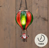 B.O. LUCHTBALLON MET KERSTMAN 20LED MET VLAMEFFECT 14X25CM ROOD/GROEN / 2XAAA IP44 BATTERYBOX AAN / 6/18H TIMER / UIT