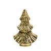 Weihnachtsbaum aus Glas mit 10 LEDs, 3x AAA Batterien, Timer, 15,5 x 9,5 x 24 cm, metallisch gold.