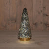 GLAS-WEIHNACHTSBAUM MIT 10 LED-LICHTERN, BATTERIEBETRIEBEN, MIT TIMER, 24,5 X 10,5 CM, ANTHRAZIT