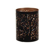 St. 1 Metall-Kerzenhalter ''Baum'' schwarz/gold Ø8x10cm