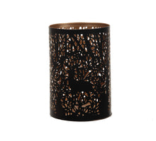St. 1 Metall-Kerzenhalter ''Baum'' schwarz/gold Ø10x15,5cm