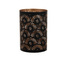 St. 1 Metall-Kerzenhalter ''Fächer'' schwarz/gold Ø10x15,5cm